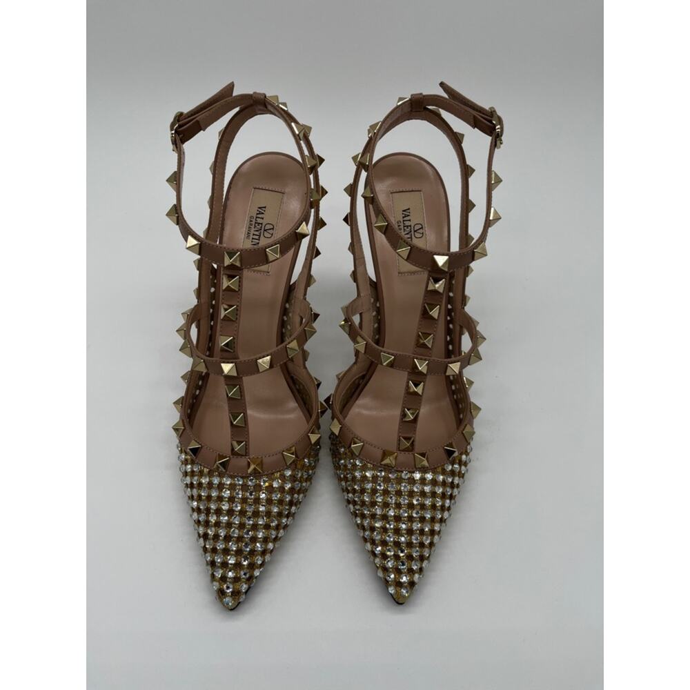 Valentino Garavani Pumps Rockstud Crystal Cage Nude - 40 (US 10) - Picture 4 of 14
